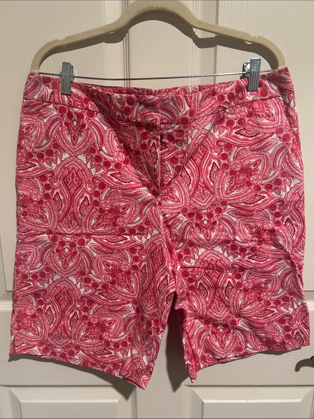 Talbots Red Paisley Flat-Front Men's Shorts